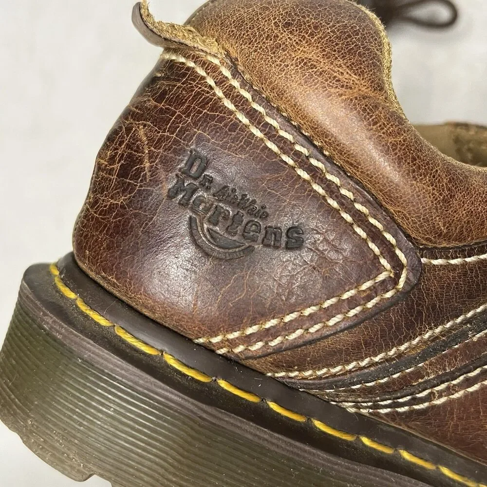 Doc Dr. Martens Keith Brown Leather Oxford Chunky Shoe AirWair 10 M/11 L